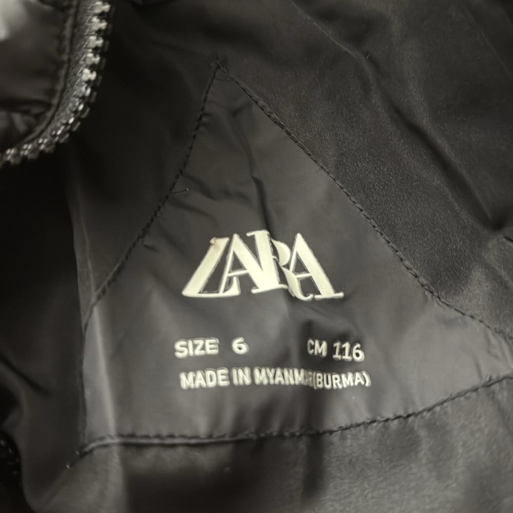 Zara black puffer jacket size 6 - Picture 4 of 4